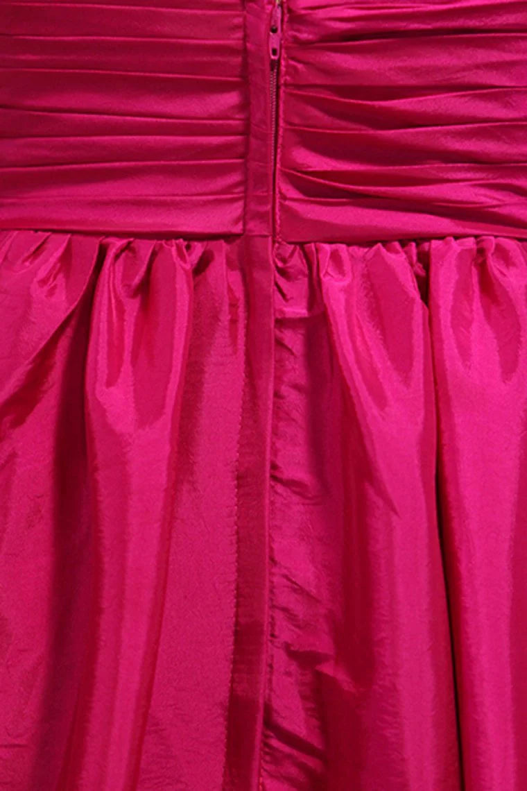 A Line Party Dresses Sweetheart Fuchsia Sweep/Brush Taffeta Zipper Back
